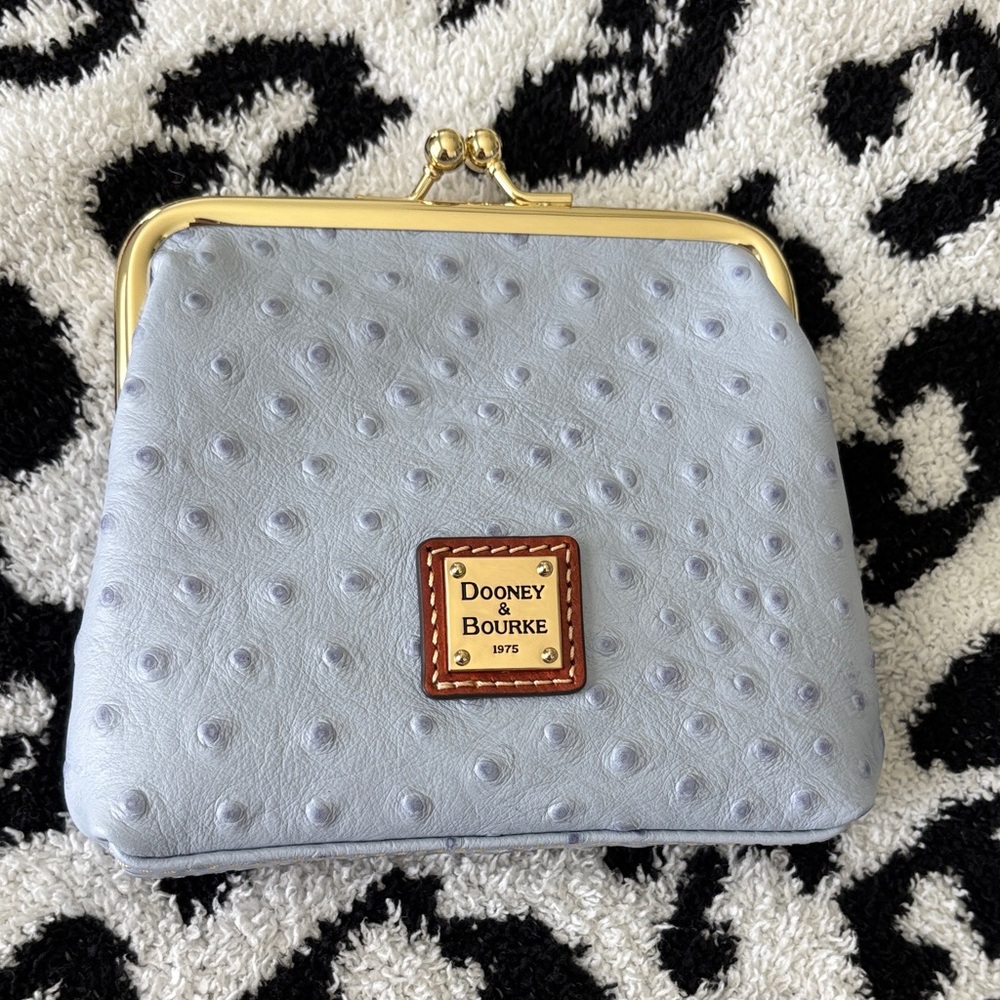 Dooney & Bourke Gold and Light Blue Wallet coin purse
